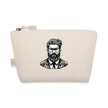 Stylish Male Bearded Portrait Illustration - Organic Pouch - nature - Front