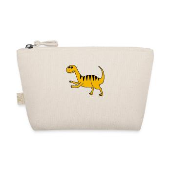 Dino motif dinosaur yellow - Organic Pouch - nature - Front
