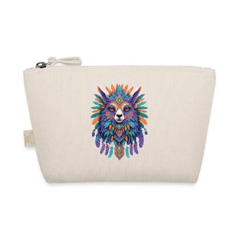 Spiritual Alpaca Mandala Power Animal Design - Organic Pouch - nature - Front