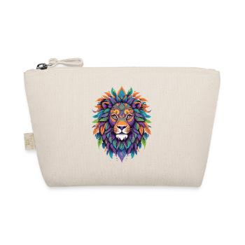 Spiritual Lion Mandala Power Animal Design - Organic Pouch - nature - Front