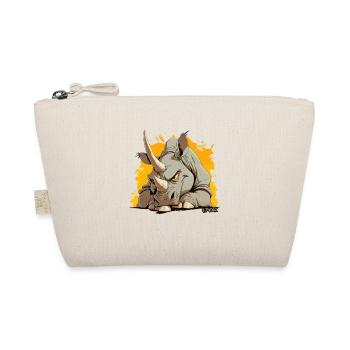 Super Crazy Cartoon Rhino - Organic Pouch - nature - Front