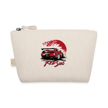 Rote Sonnen Cartoon JDM Street Racer Auto - Bio-Täschchen - Natur - Vorne