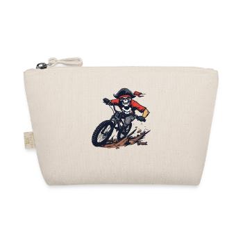 Skull Skeleton Pirate Mountain Biking - Organic Pouch - nature - Front