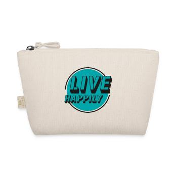 Live Happily Retro Kreis - Bio-Täschchen - Natur - Vorne