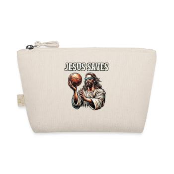 Funny Jump Shot Jesus Christian Basketball Gift - Organic Pouch - nature - Front