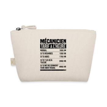 Mécanicien tarif à l'heure idée cadeau humour - Trousse biologique - nature - Devant