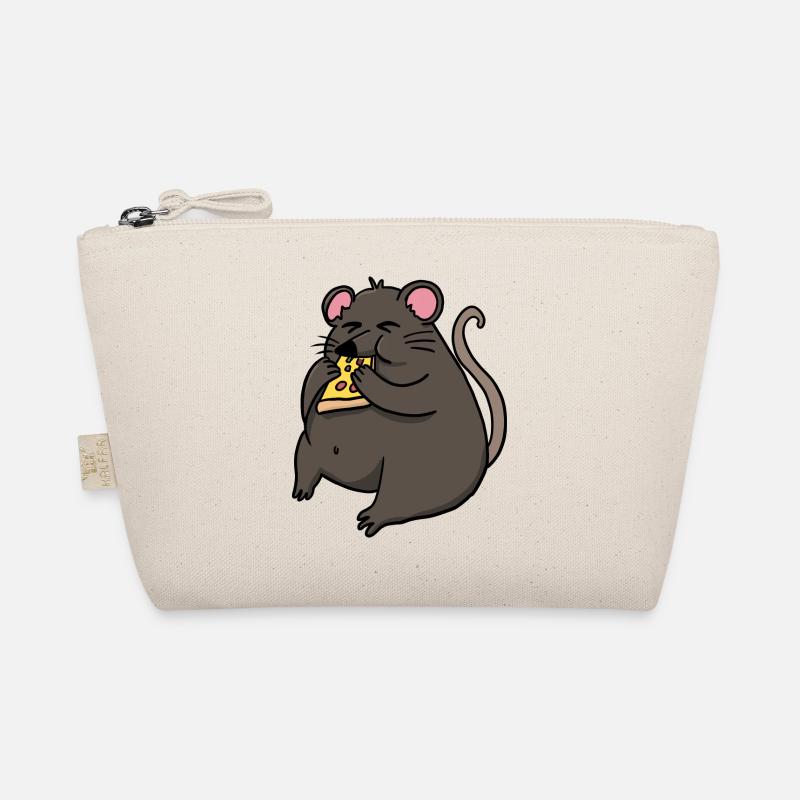 Fat Mouse Eating Pizza Funny Comic Style Organic Pouch