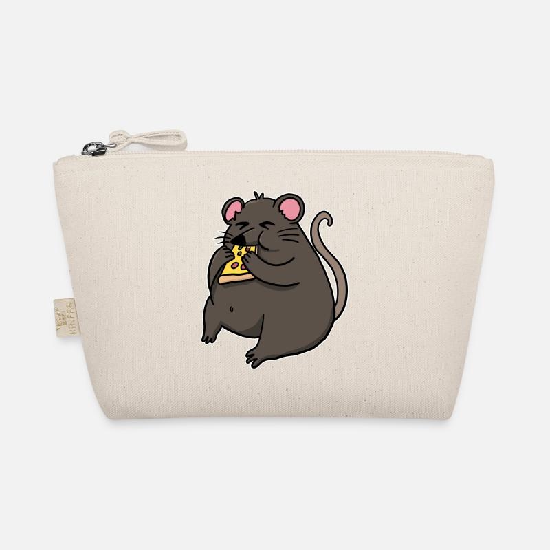 Fat Mouse Eating Pizza Funny Comic Style Organic Pouch