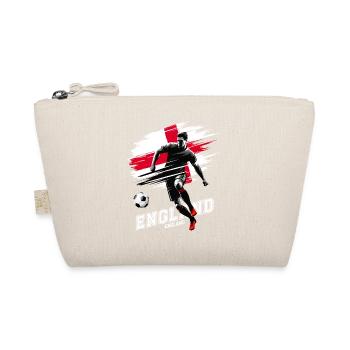 Fußball England Flagge Fahne Spieler Grunge - Bio-Täschchen - Natur - Vorne