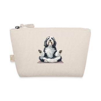 Einatmen Ausatmen - Mops Yoga Übung Hundesport - Bio-Täschchen - Natur - Vorne