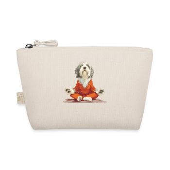 Einatmen Ausatmen - Mops Yoga Übung Hundesport - Bio-Täschchen - Natur - Vorne