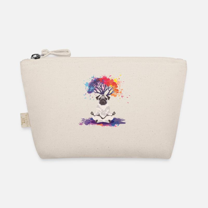 Mops Meditiert Lotus Sitz Lebensbaum Meditation Bio-Täschchen