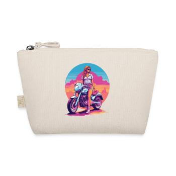 Retro Vaporwave Biker Aesthetic Design - Bio-Täschchen - Natur - Vorne