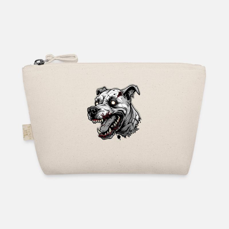 Weißer Kopf eines Zombie-Hundes Bio-Täschchen