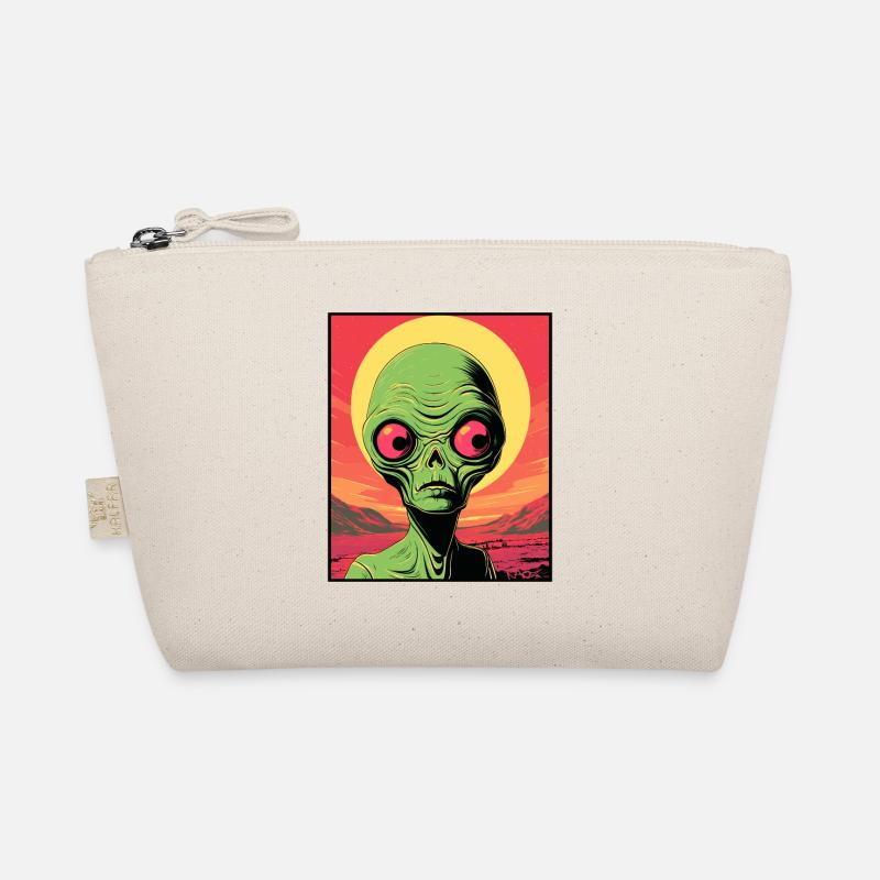 A small green alien on Mars Organic Pouch