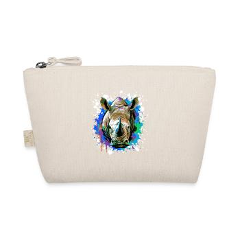 Rhinoceros Head Portrait Colorful - Organic Pouch - nature - Front