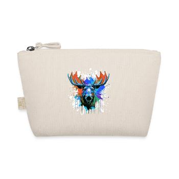 Moose Head Portrait Colorful - Organic Pouch - nature - Front