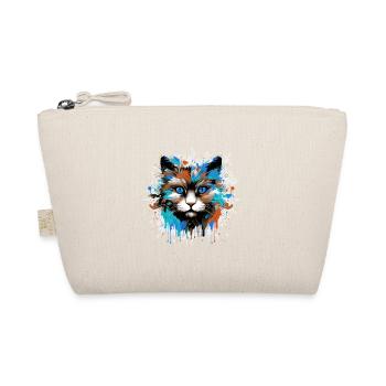 Portrait de tête de chat coloré - Trousse biologique - nature - Devant