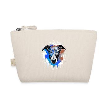 Portrait de tête de chien lévrier coloré - Trousse biologique - nature - Devant