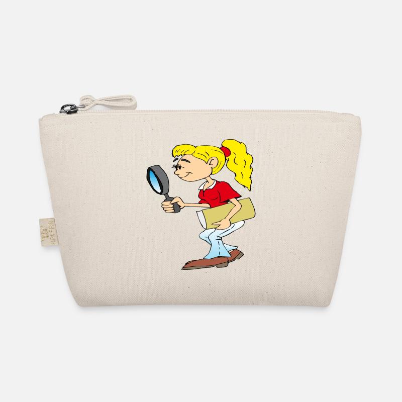 Mädchen mit Lupe in der Hand Bio-Täschchen