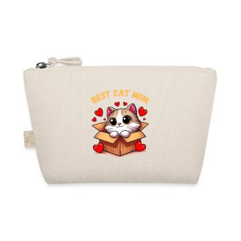 Cat, Cats, Cat Mom, Kitten, Heart, Mom, Cute - Organic Pouch - nature - Front
