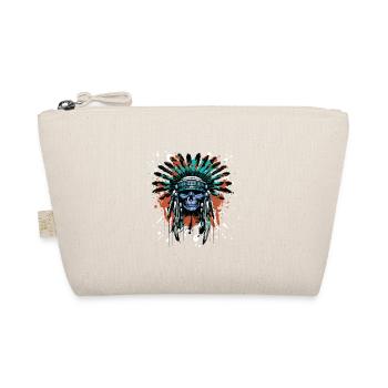 Apache Skull Indian Colorful - Organic Pouch - nature - Front