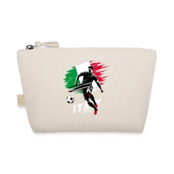 Italian Soccer Player with Flag - Organic Pouch - nature - Front