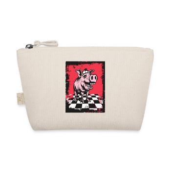 Check out this checkered chessboard pig - Organic Pouch - nature - Front