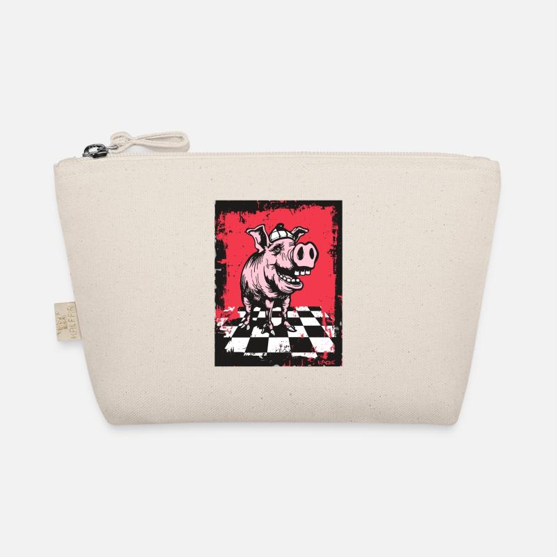 Check out this checkered chessboard pig Organic Pouch