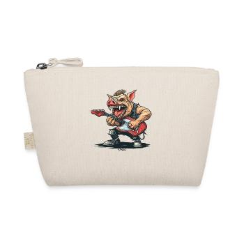 Heavy Rock Music Guitars Pig - Organic Pouch - nature - Front
