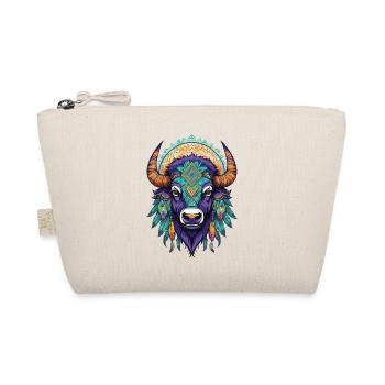 Bison Bull Dream Catcher Mandala Design - Organic Pouch - nature - Front