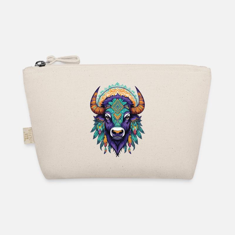 Bison Stier Traumfänger Mandala Design Bio-Täschchen