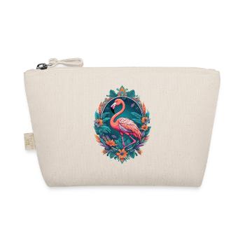 Flamingo Traumfänger Federschmuck Mandala Design - Bio-Täschchen - Natur - Vorne