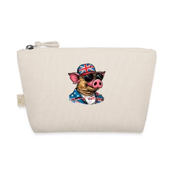 UK British tourist funny cool pig - Organic Pouch - nature - Front