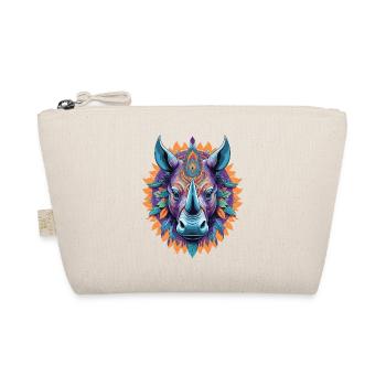 Nashorn Spirituelles Traumfänger Mandala Design - Bio-Täschchen - Natur - Vorne