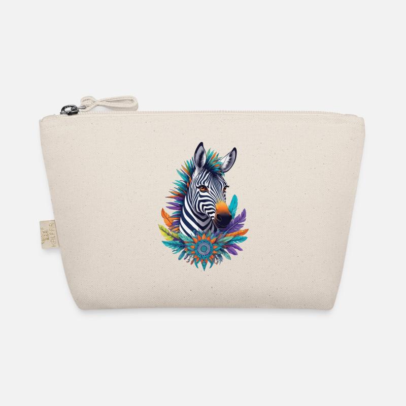 Zebra Mandala Design with Spiritual Symbols Organic Pouch