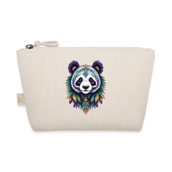 Panda Bear Mandala Dream Catcher Design - Organic Pouch - nature - Front