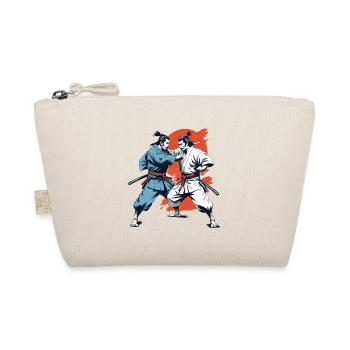 Samurai Picture Retro Samurai Ukiyo-E Vintage Design - Organic Pouch - nature - Front