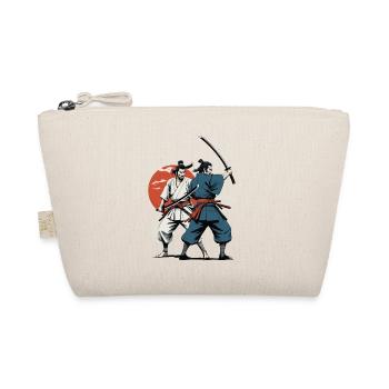 Samurai Picture Ukiyo-E Retro Vintage Design - Organic Pouch - nature - Front