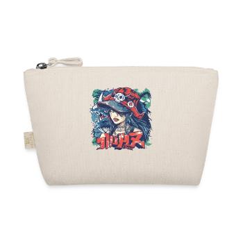 90's Anime Manga Girl Pirate Style with Graffiti - Organic Pouch - nature - Front