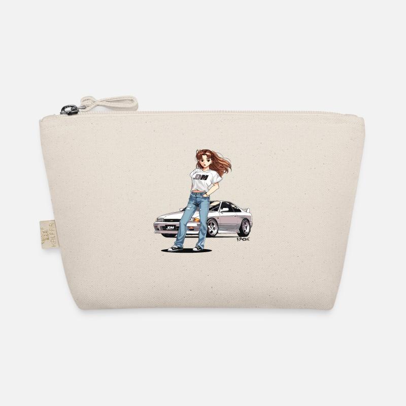 90s Anime Street Racer Mädchen: JDM Auto Edition - Bio-Täschchen - Natur