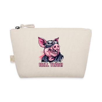 Hell Yeah, Motorrad-Biker-Schwein - Bio-Täschchen - Natur - Vorne
