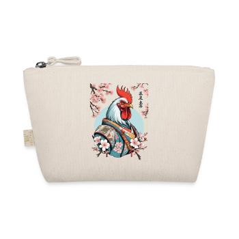 Chickens Samurai Retro Vintage Aesthetic Design - Organic Pouch - nature - Front