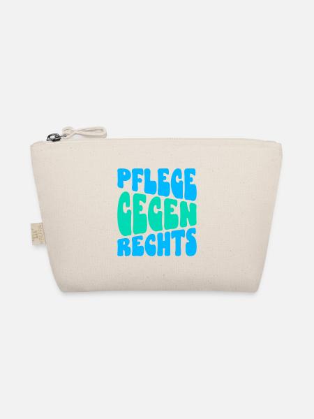 Pflege Gegen Rechts - 70s Style - Bio-Täschchen - Natur - Vorne