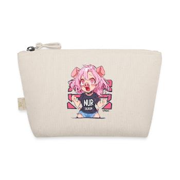 Excited Party Girl Pig, Just Drinking - Organic Pouch - nature - Front
