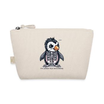 Je suis ouvert à tout, drôle de pingouin squelette - Trousse biologique - nature - Devant