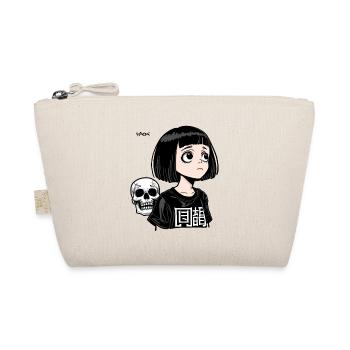 Modern Anime Manga Mädchen mit Dämonen Totenkopf - Bio-Täschchen - Natur - Vorne