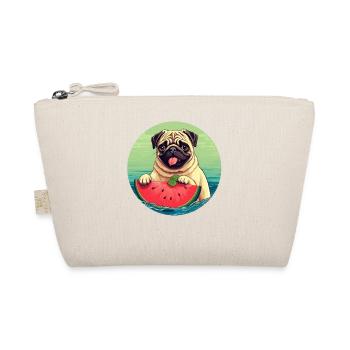 Pug with watermelon at sunset - Organic Pouch - nature - Front