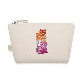 Lesbian Flag Pride LGBTQ Cute Raccoon - Organic Pouch - nature - Front