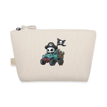 Skeleton Skull Pirates with Cool Monster Truck - Organic Pouch - nature - Front